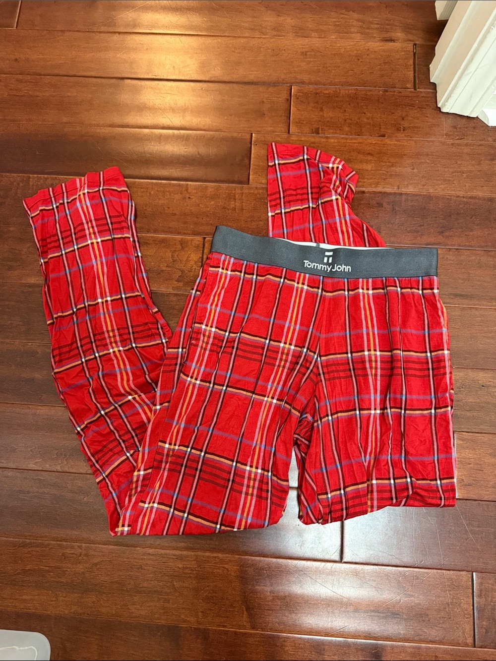 Tommy John Red Plaid Unisex Pajama Bottoms